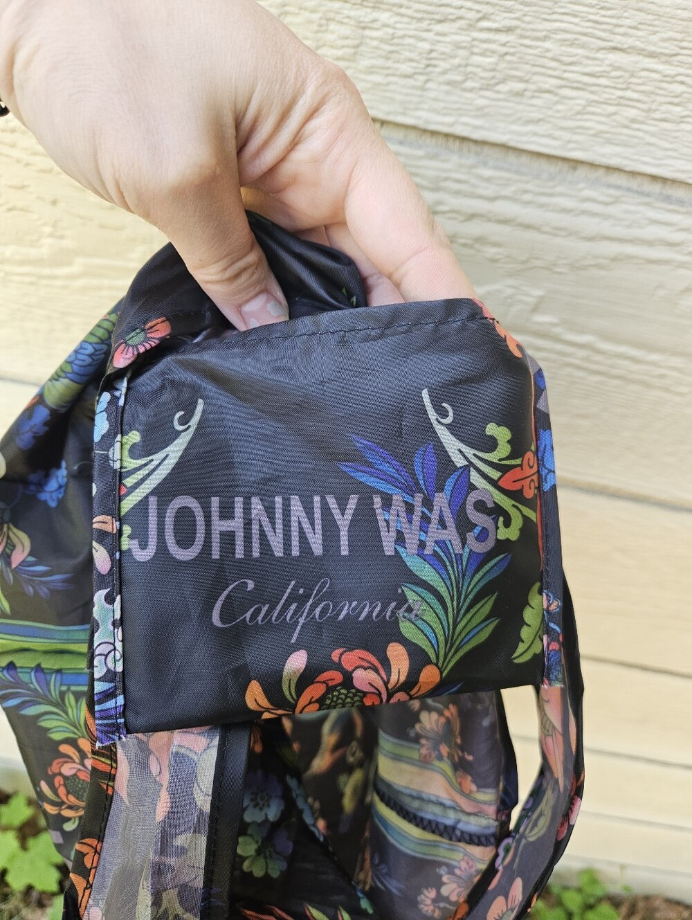 Johnny Was floral packable reusable shopping bag - Picture 5 of 6